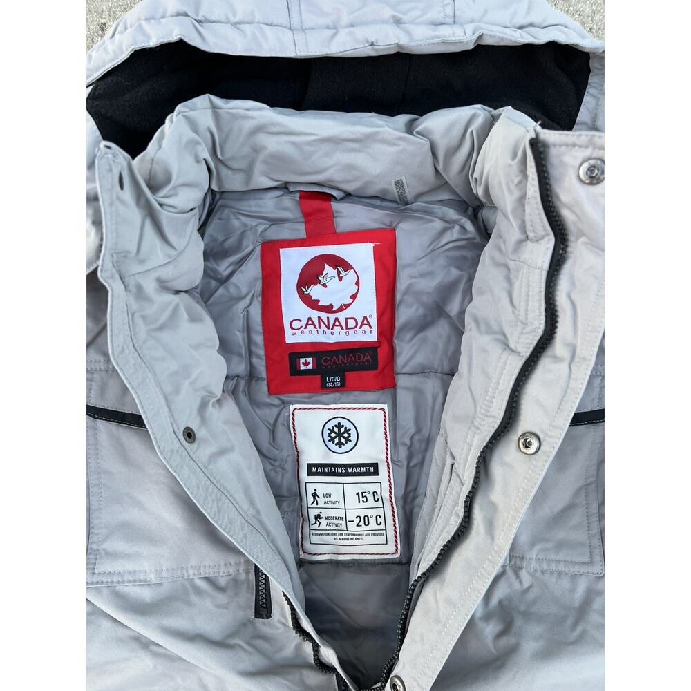 Canada Parka Jacket Weather Gear Waterproof Grey Boys Size Large 14-16 Brand New - Picture 9 of 14